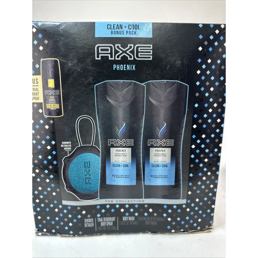 Vintage AXE Phoenix Clean + Cool Bonus Pack Body Wash Gift Set Old Stock